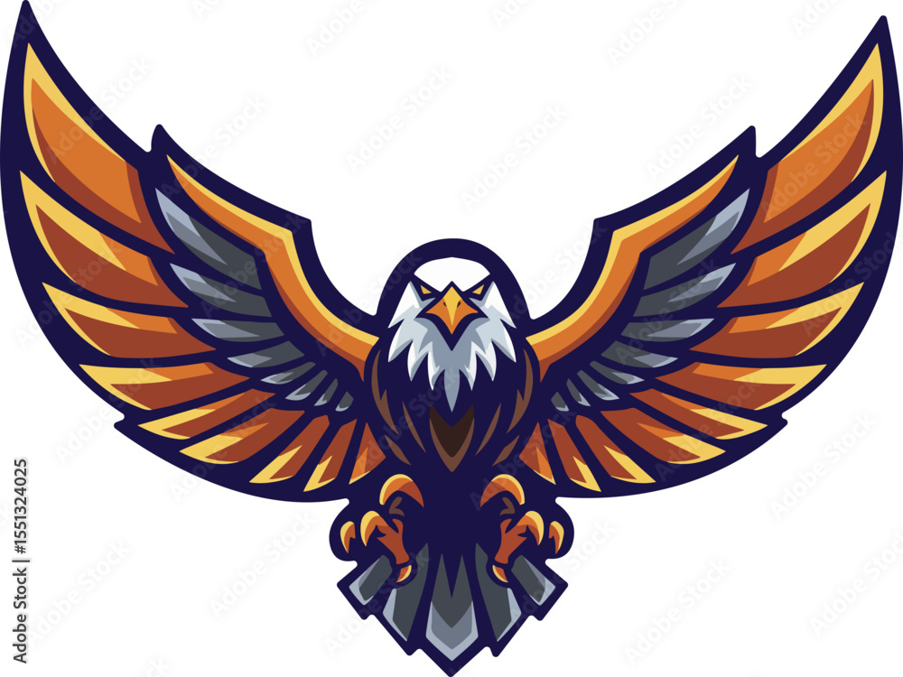 Obraz premium eagle with wings and shield