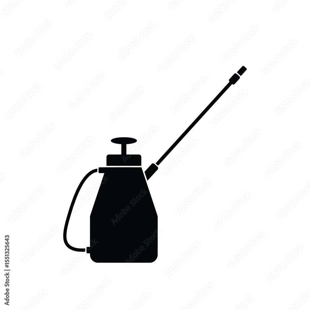 Fototapeta premium Black Silhouette Garden Sprayer Vector Icon White Background