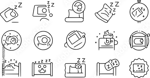 good night s sleep icon, good night s sleep line art - simple line art of good night s sleep, perfect for good night s sleep logos and icons

