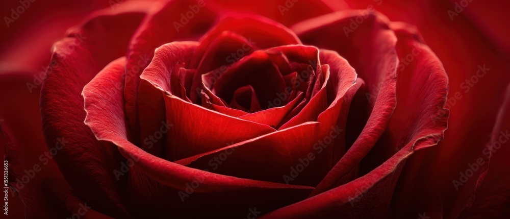 Naklejka premium The captivating beauty of a vibrant red rose in bloom.
