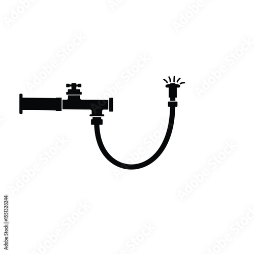 Black Silhouette Vector Drip Irrigation System Icon
