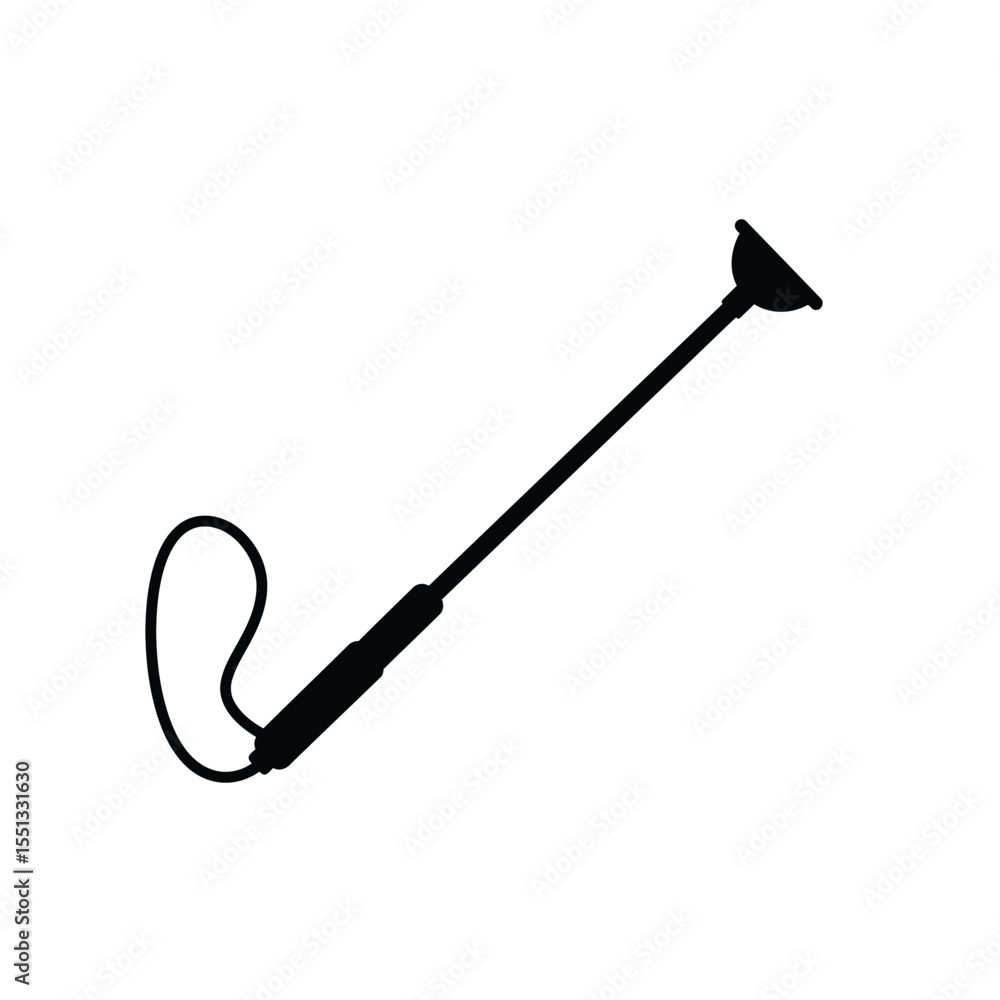 Naklejka premium Black Silhouette Watering Wand Vector Icon garden