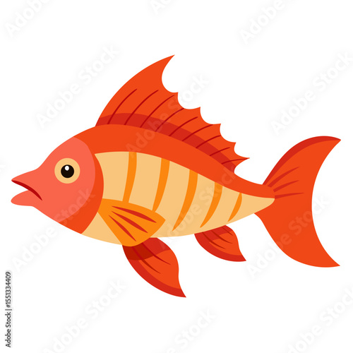 Simple Hogfish Vector Design on a White Background