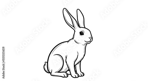Cute garden rabbit figurine for outdoor decoration and whimsical charm, copy space