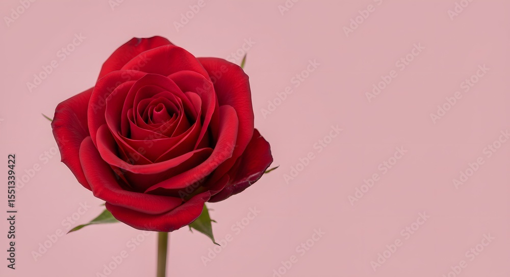 red rose in light pink solid background red rose in light pink solid background