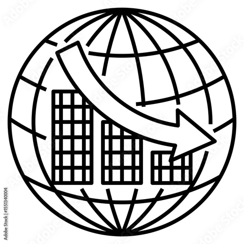 Economic crisis outline style icon