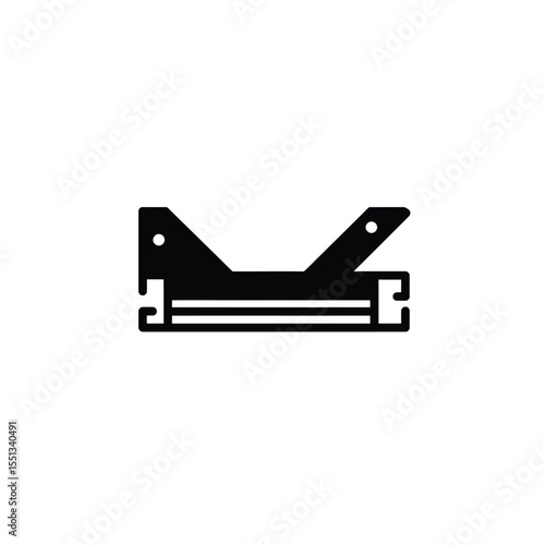 Black Silhouette Miter Joint Vector Icon White Background