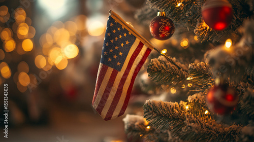 american flag on the street