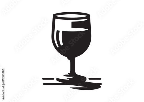 Espresso shot Glass silhouette vector, Glass Icon