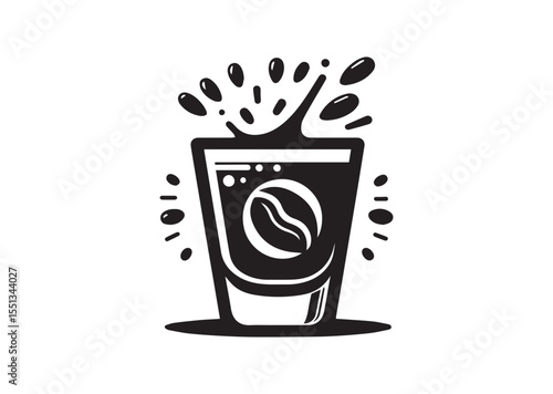 Espresso shot Glass silhouette vector, Glass Icon