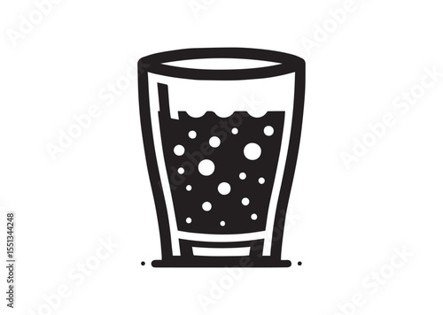 Espresso shot Glass silhouette vector, Glass Icon