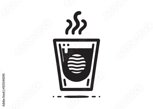 Espresso shot Glass silhouette vector, Glass Icon