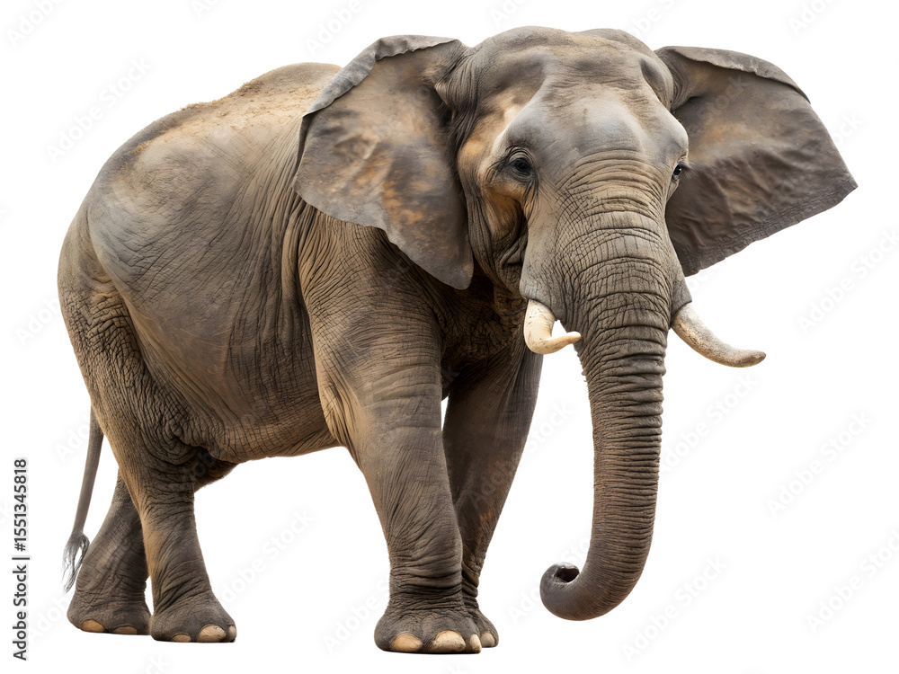 Fototapeta premium Black elephant on transparent background