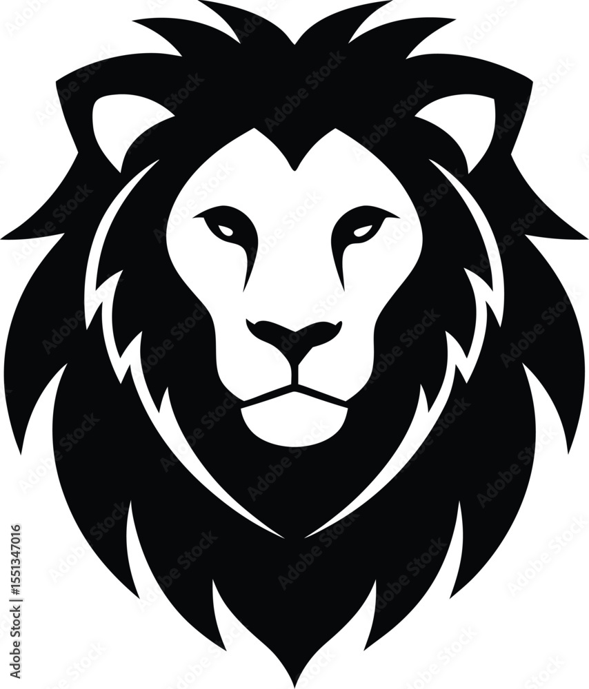 Obraz premium black lion head vector illustration