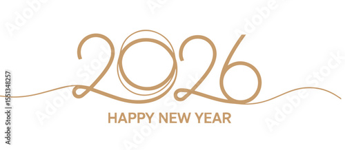 2026 Happy New Year  lettering design, Typography Design  Celebration, Cheerful, New Year Card. 