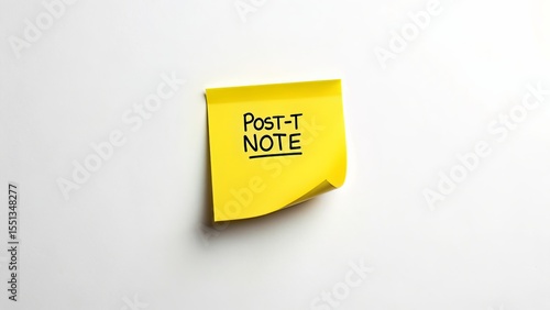 Post-it note mockup with shadow on clean wall

