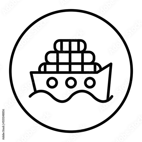 Ferry Boat Vector Icons