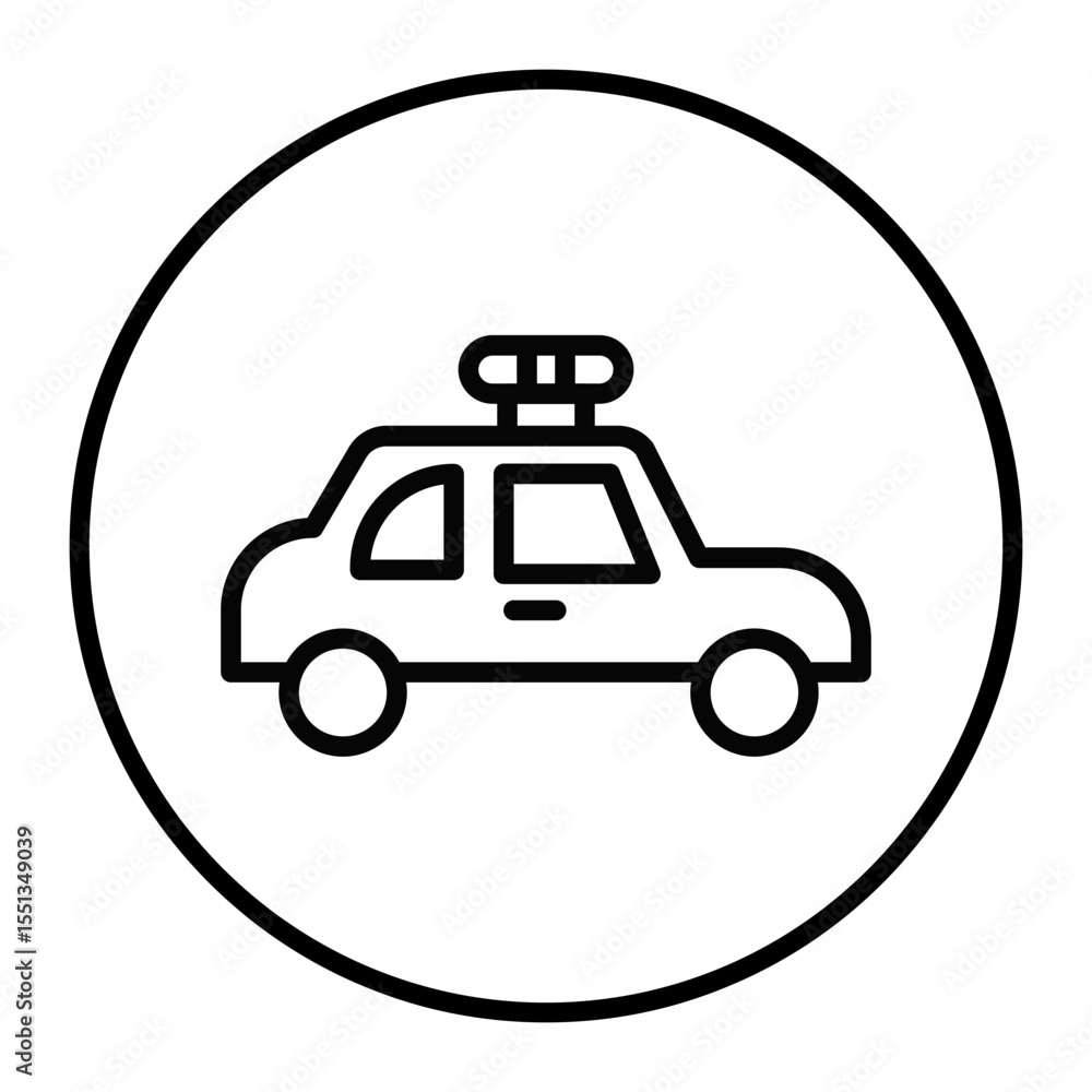 Fototapeta premium Police Car Vector Icons