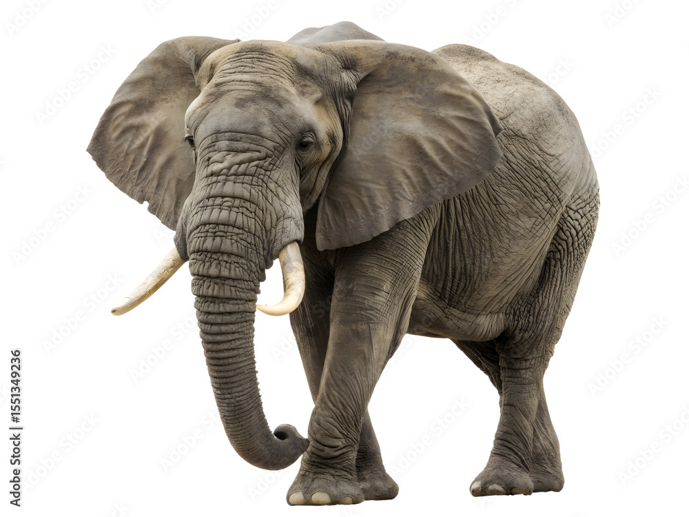 Obraz premium Elephant standing on transparent background