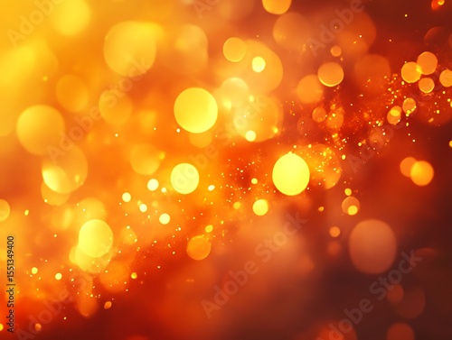 Radiant Warmth: An Abstract Composition of Golden Bokeh and Fiery Hues