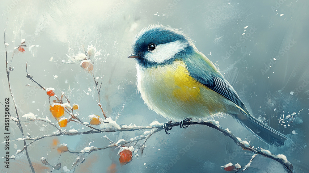 Obraz premium great tit on a branch