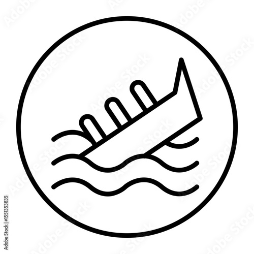 Boat Sink Vector Icons