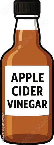 Apple cider vinegar bottle solid illustration eps on white background 