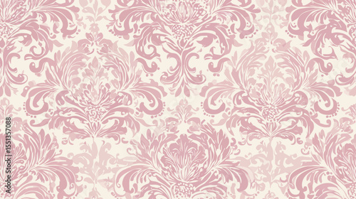 Vintage damask floral seamless pattern, an elegant baroque vector textile design
