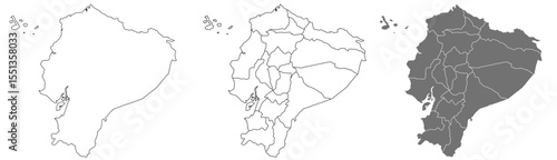 Ecuador map – vector illustration of provinces and political borders
