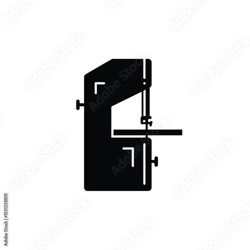 Black Silhouette Vector Band Saw Icon White Background
