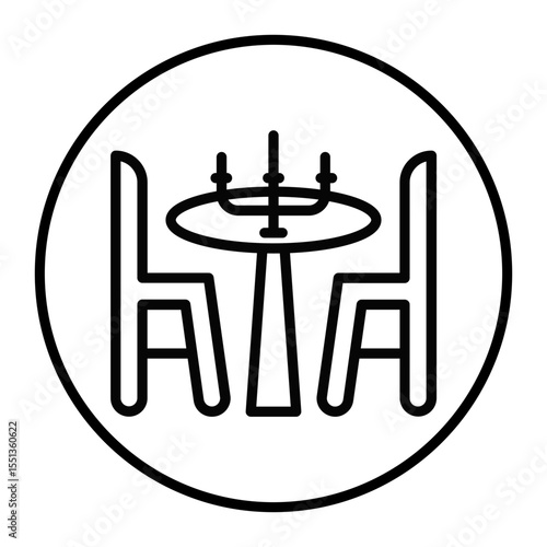 Candlelight Dinner Vector Icons
