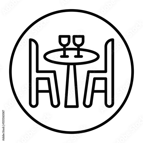 Romantic Dinner Vector Icons