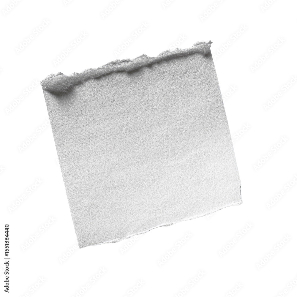 Fototapeta premium Torn Piece of White Paper on Green Background