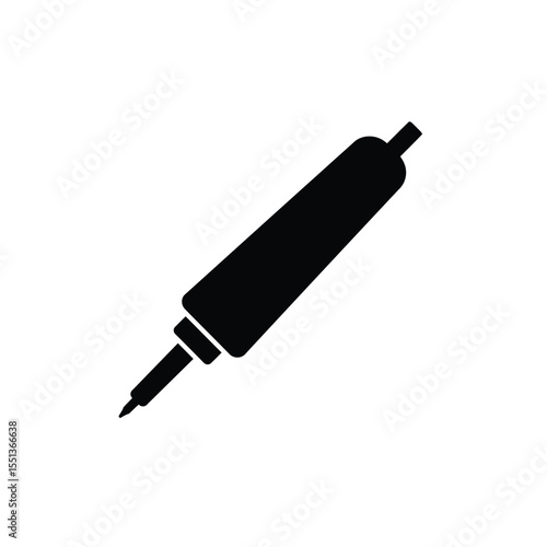 Black Silhouette Wood Burning Tool Vector Icon woodburning
