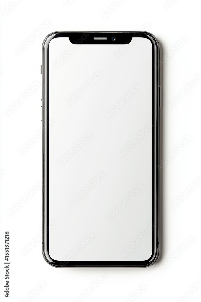 Generic Phone. Modern Smartphone with Blank Screen on White Background Generic Phone. Modern Smartphone with Blank Screen on White Background