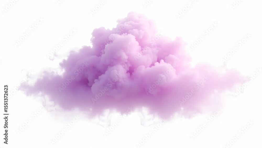Fototapeta premium Cloud Orchid purple mist gentle cloud bundle, isolated on a clean white background