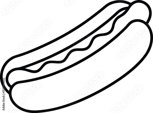 hot dog icon line art vector illustration on transparent background