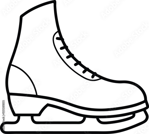 ice skates icon line art vector illustration on transparent background