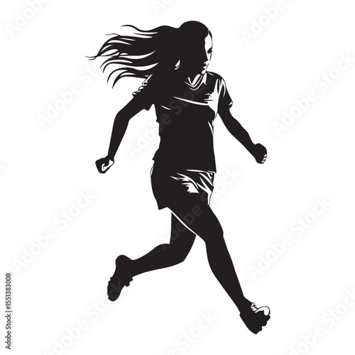 Woman soccer player silhouette
