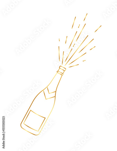 golden champagne bottle