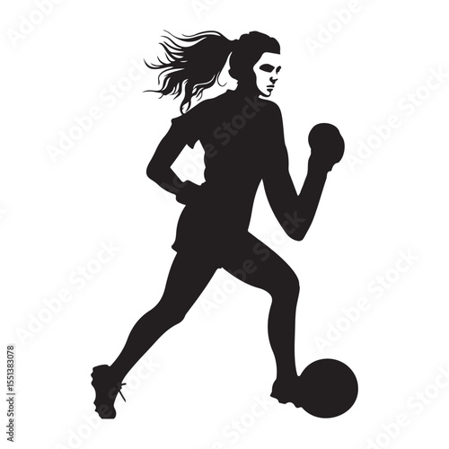 Woman kickboxing silhouette