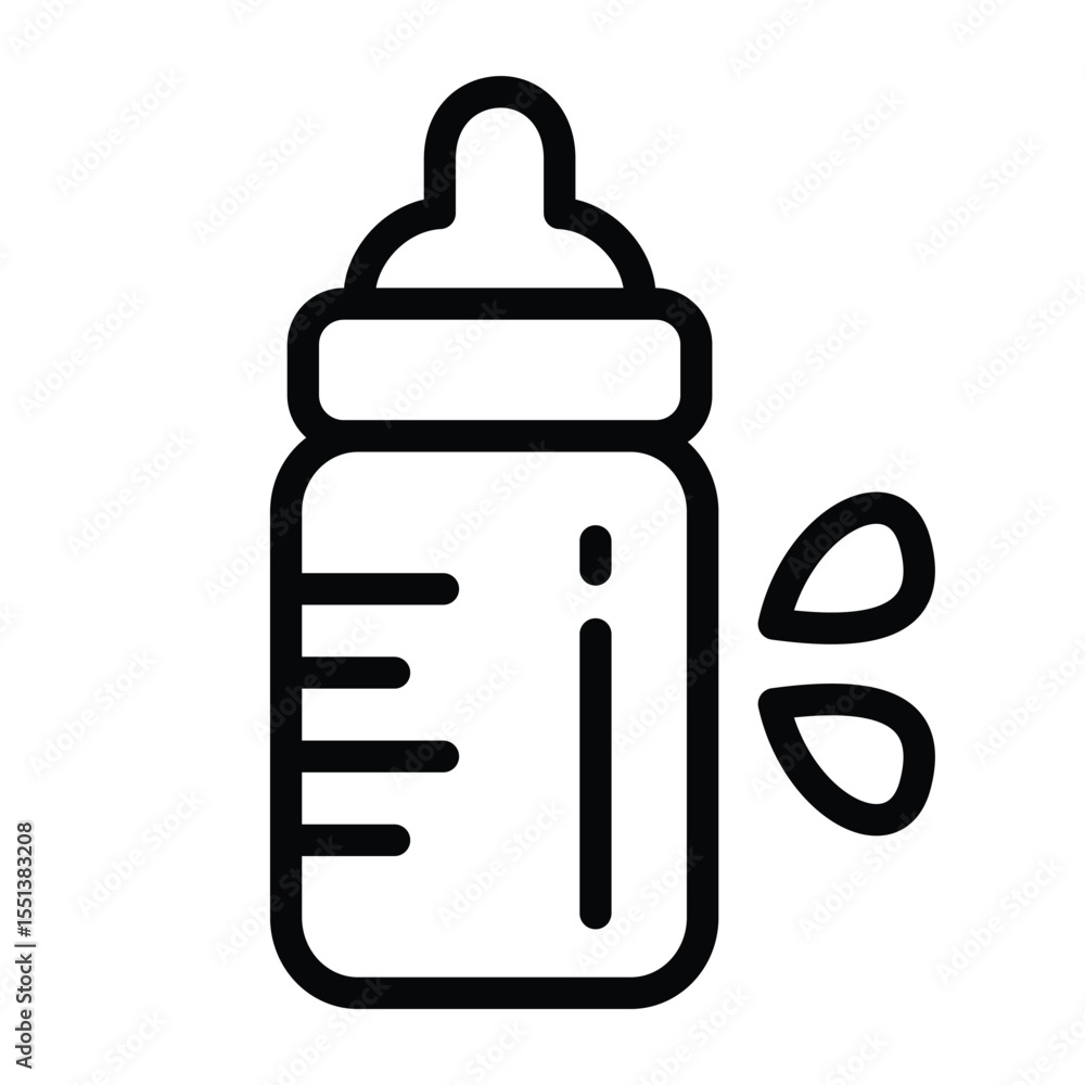 Baby bottle icon with milk drips, perfect for baby care products, parenting blogs, childcare services, and baby shower invitations. Baby bottle icon with milk drips, perfect for baby care products, parenting blogs, childcare services, and baby shower invitations.