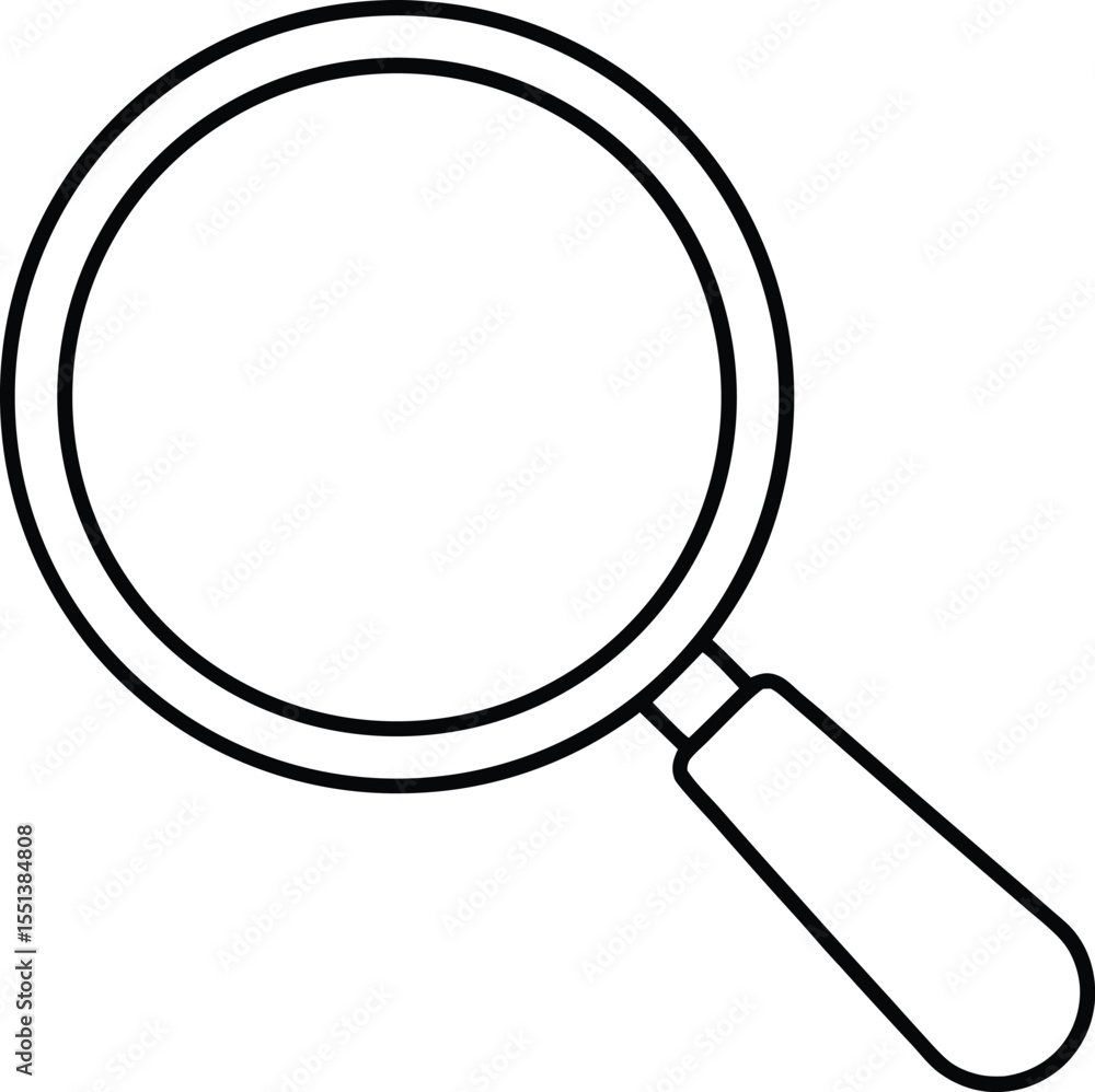 magnifying glass icon line art vector illustration on transparent background magnifying glass icon line art vector illustration on transparent background