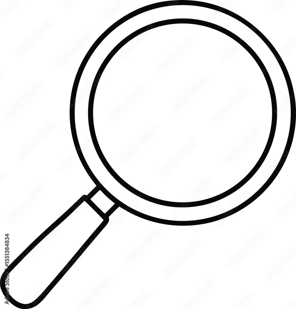 magnifying glass icon line art vector illustration on transparent background magnifying glass icon line art vector illustration on transparent background