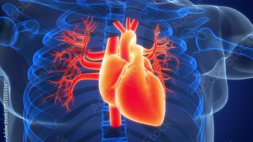 Human Circulatory System Heart Anatomy Animation Concept