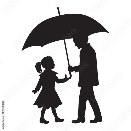 Children with umbrella, weather fun