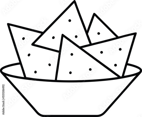 nachos icon line art vector illustration on transparent background	
