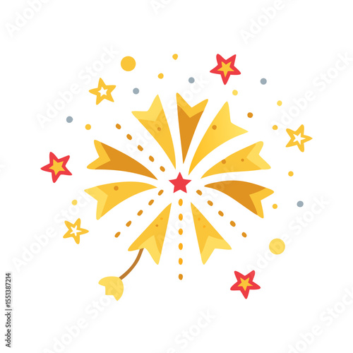 Simple vector material with festive image. Present. Surprise. Cla. Cracker. Pop. Fireworks.