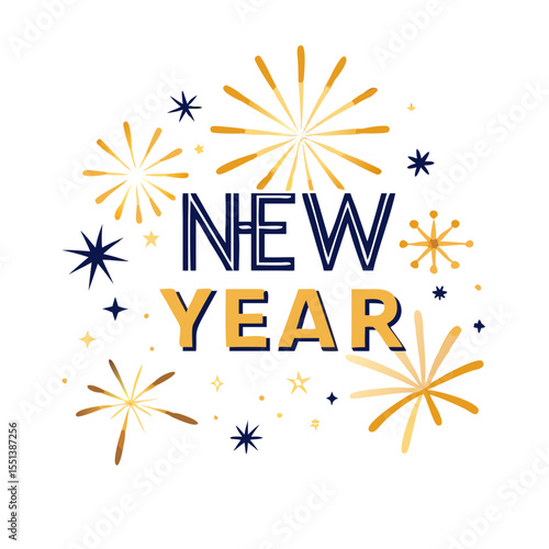 Simple vector material with festive image. Present. Surprise. Cla. Cracker. Pop. Fireworks.