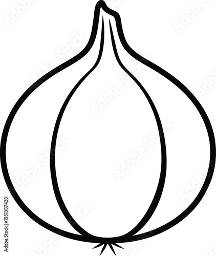 onion icon line art vector illustration on transparent background	
